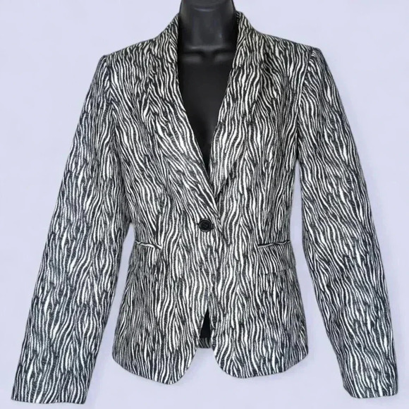 🍁V. Portfolio Louben Zebra Print Blazer - Picture 1 of 7